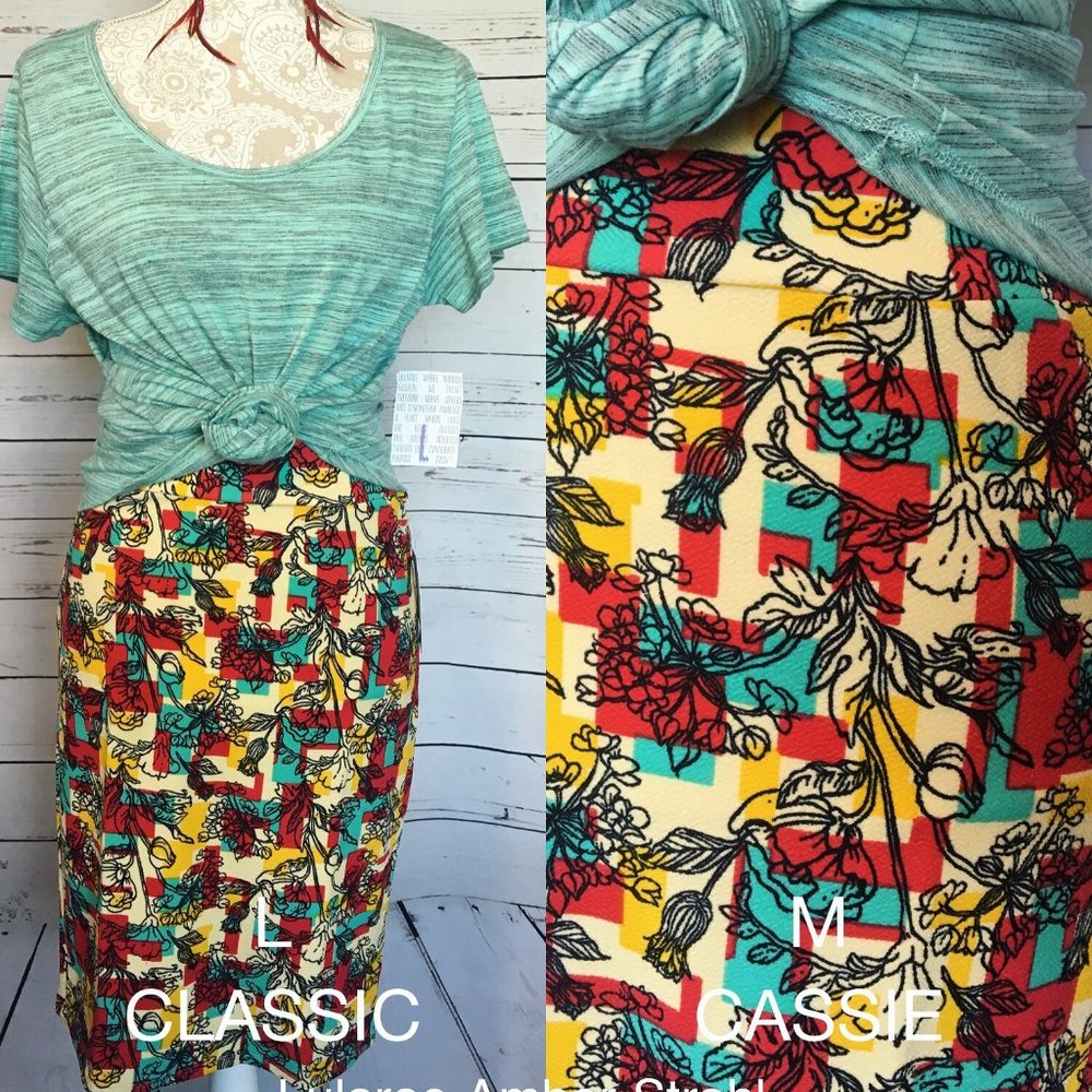 Geometric & Floral Lularoe Cassie Skirt Medium